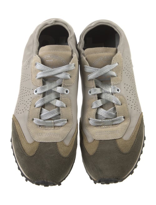 P448 Leather Colorblock Pattern Sneakers