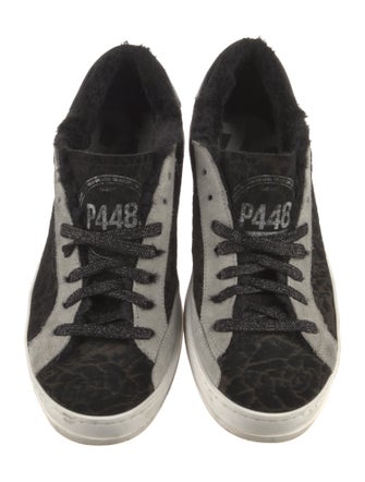 P448 Suede Colorblock Pattern Sneakers