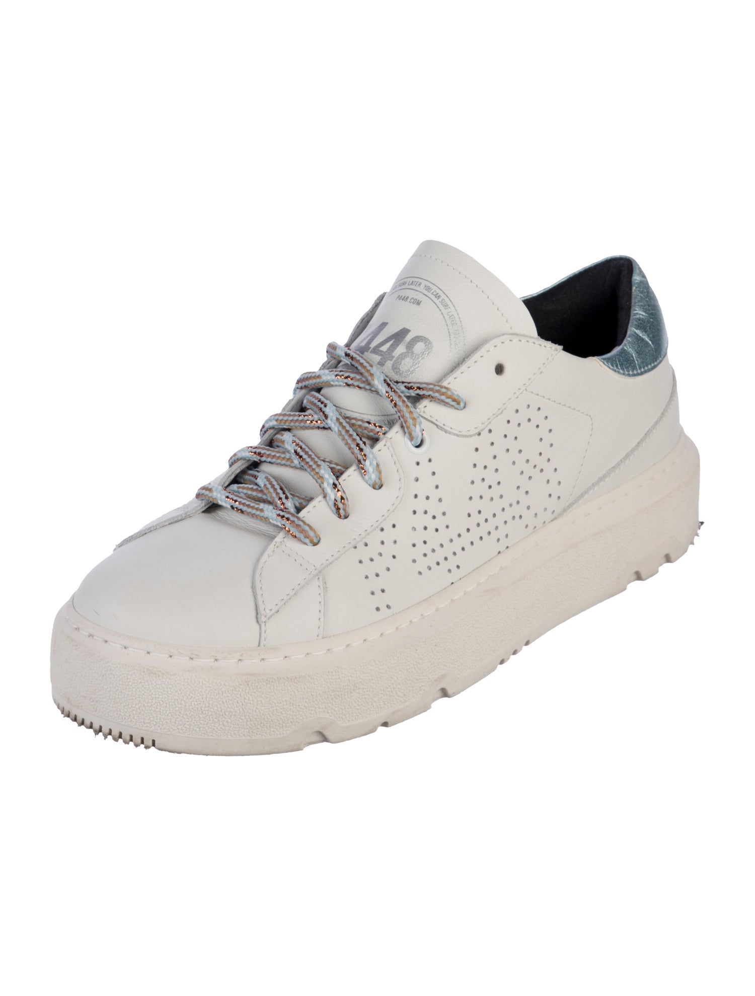 P448 Leather Glitter Accents Sneakers