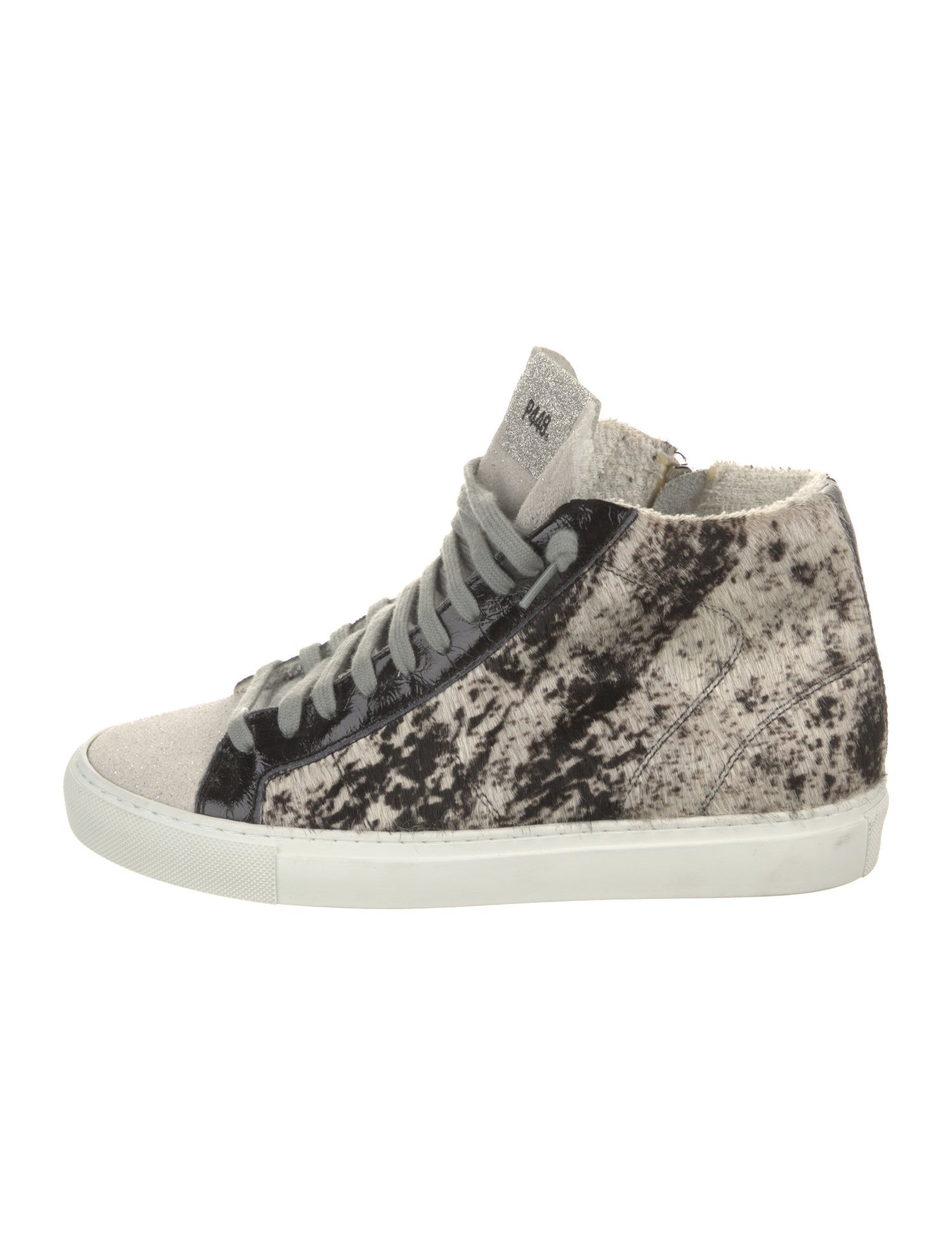 P448 Ponyhair Animal Print Wedge Sneakers