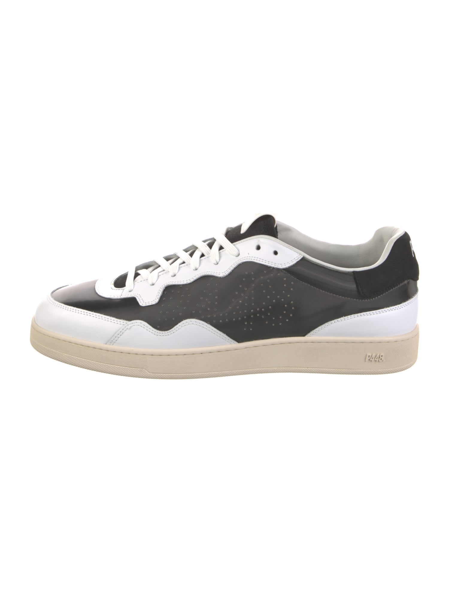 P448 Leather Colorblock Pattern Sneakers