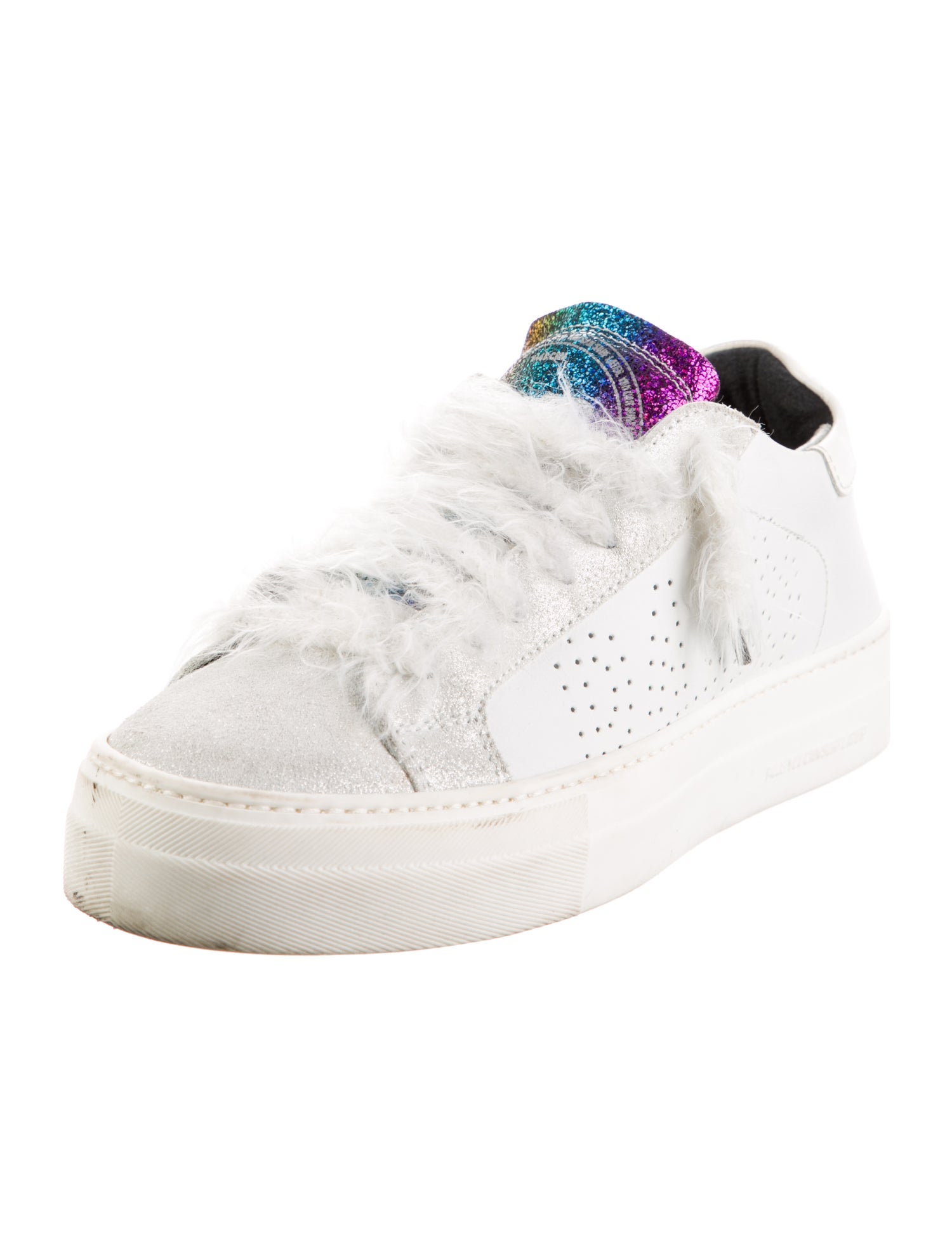 P448 Leather Glitter Accents Sneakers
