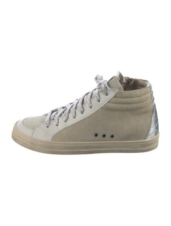 P448 Suede Colorblock Pattern Sneakers