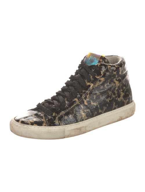 P448 Patent Leather Animal Print Sneakers