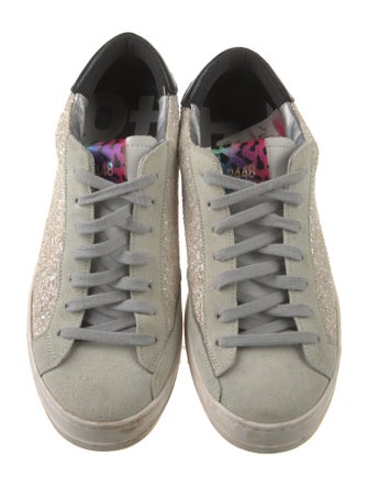 P448 Glitter Colorblock Pattern Sneakers