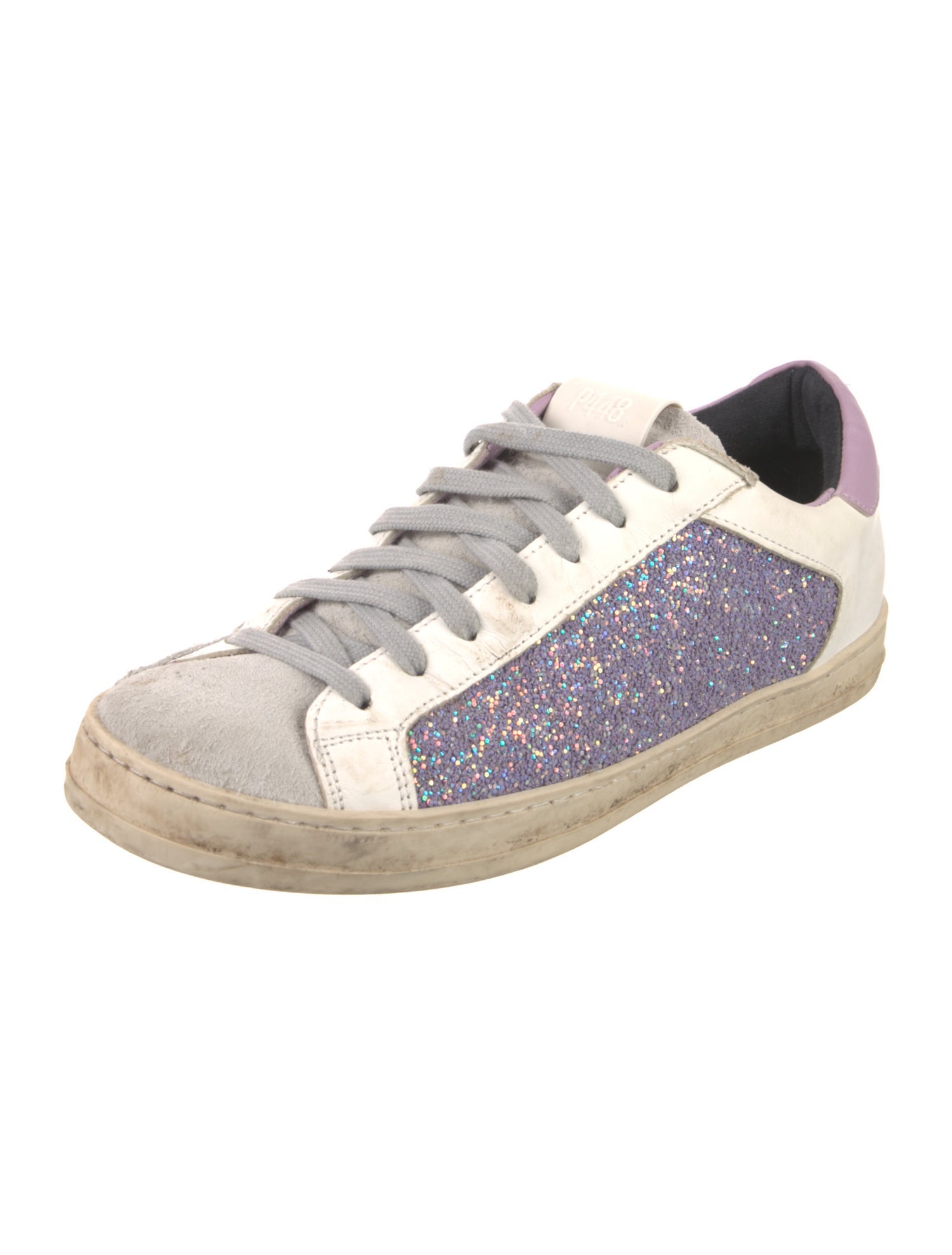 P448 Glitter Colorblock Pattern Sneakers