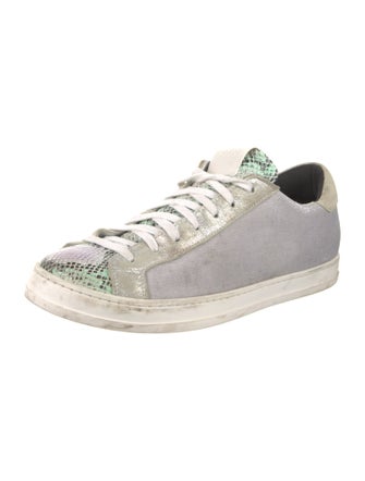 P448 Colorblock Pattern Glitter Accents Sneakers
