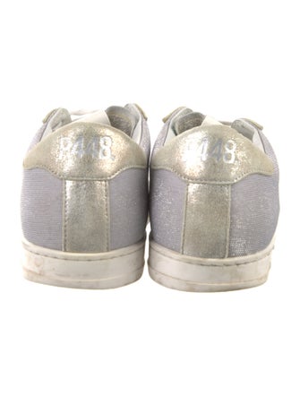 P448 Colorblock Pattern Glitter Accents Sneakers