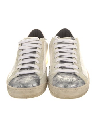 P448 Embossed Leather Colorblock Pattern Sneakers