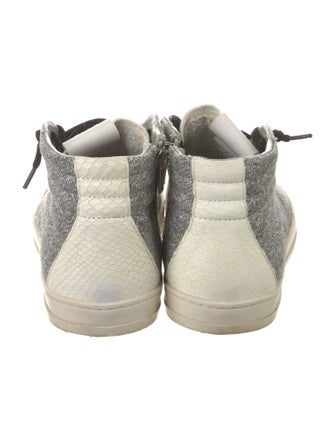 P448 Leather Colorblock Pattern Sneakers