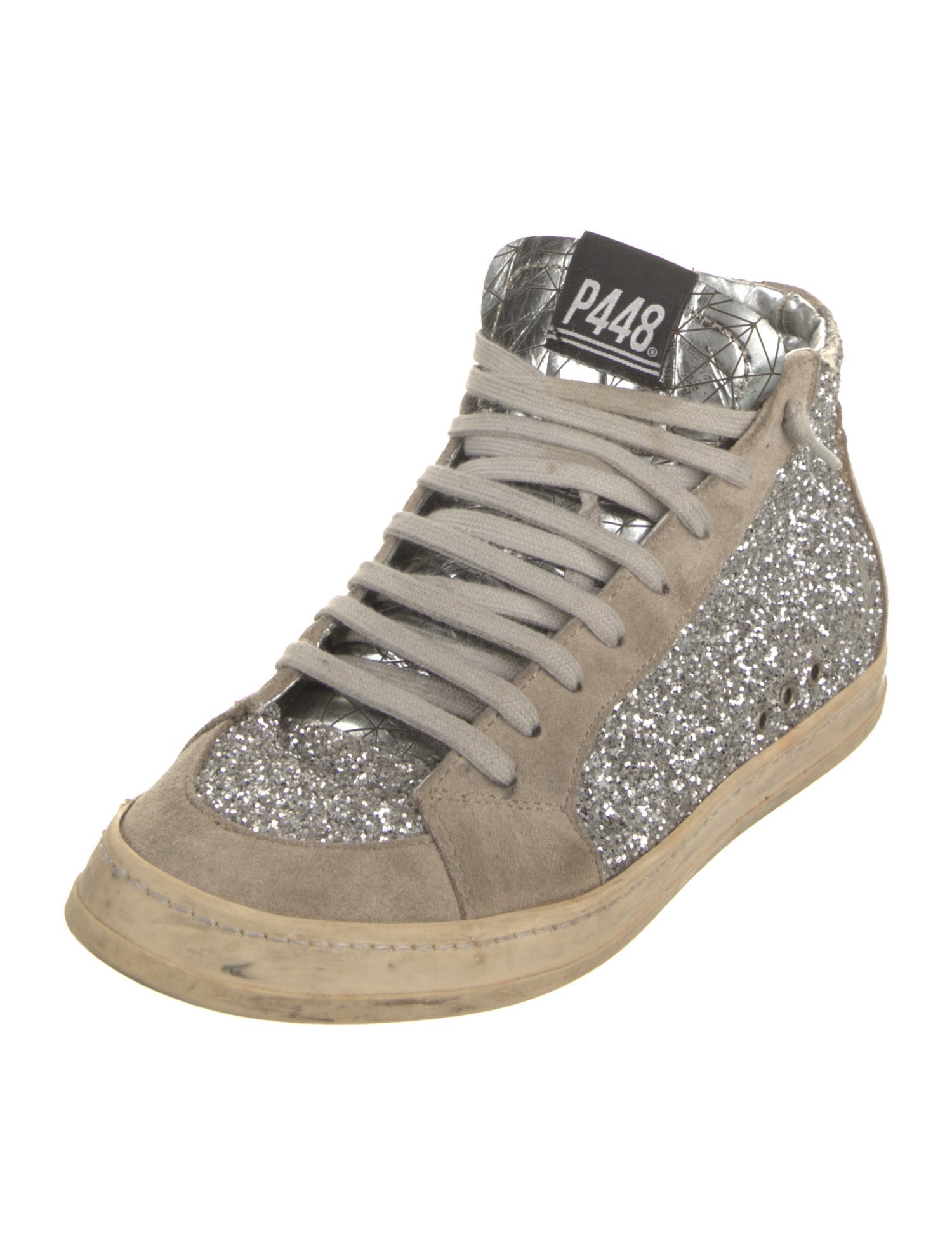 P448 Suede Colorblock Pattern Sneakers