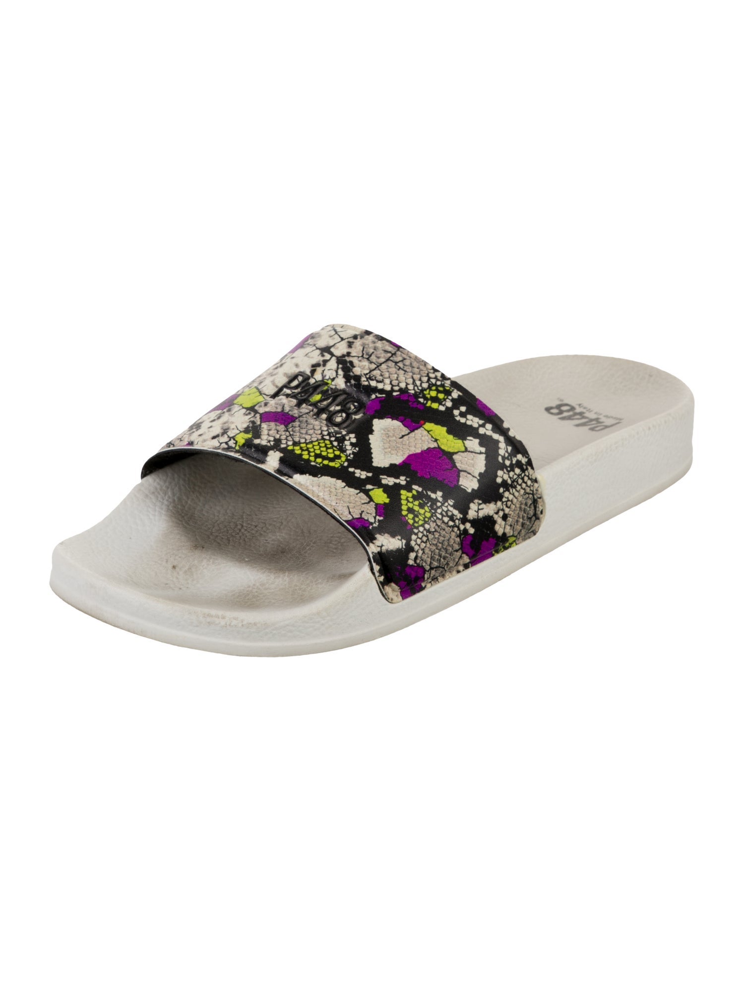 P448 Leather Printed Slides