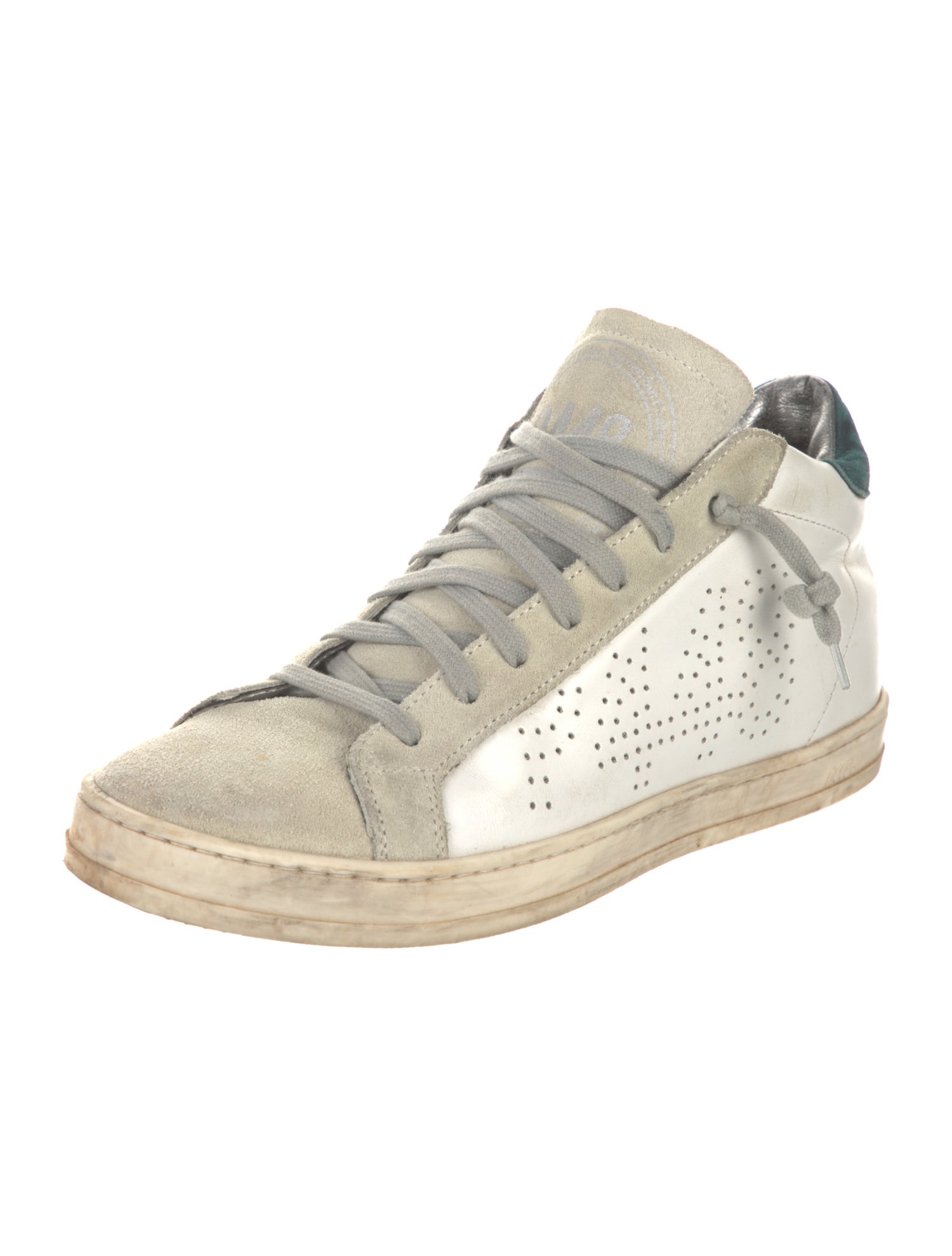 P448 Leather Colorblock Pattern Sneakers