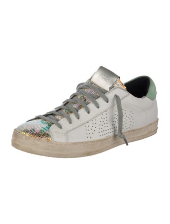 P448 Leather Colorblock Pattern Sneakers