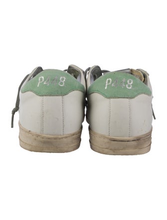 P448 Leather Colorblock Pattern Sneakers