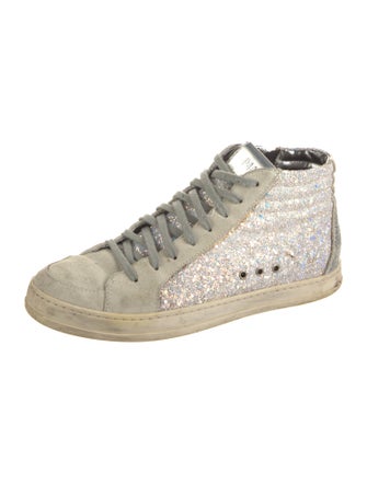 P448 Suede Glitter Accents Sneakers