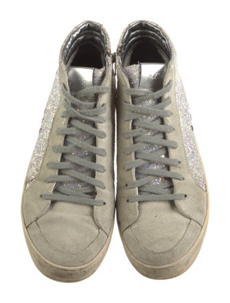 P448 Suede Glitter Accents Sneakers