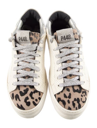 P448 Embossed Leather Animal Print Sneakers