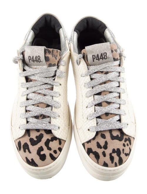 P448 Embossed Leather Animal Print Sneakers