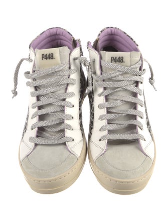 P448 Leather Animal Print Sneakers