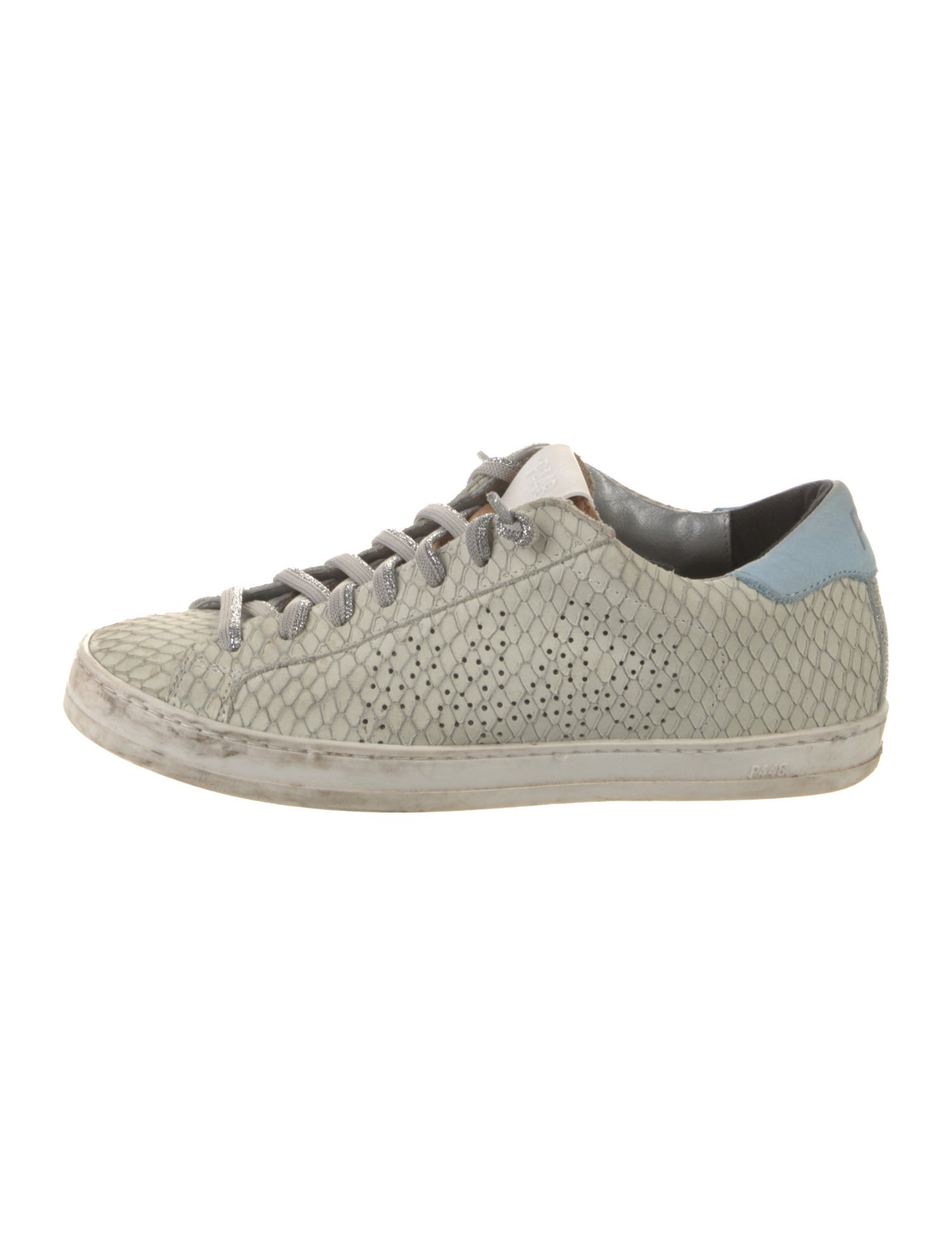 P448 Embossed Leather Glitter Accents Sneakers