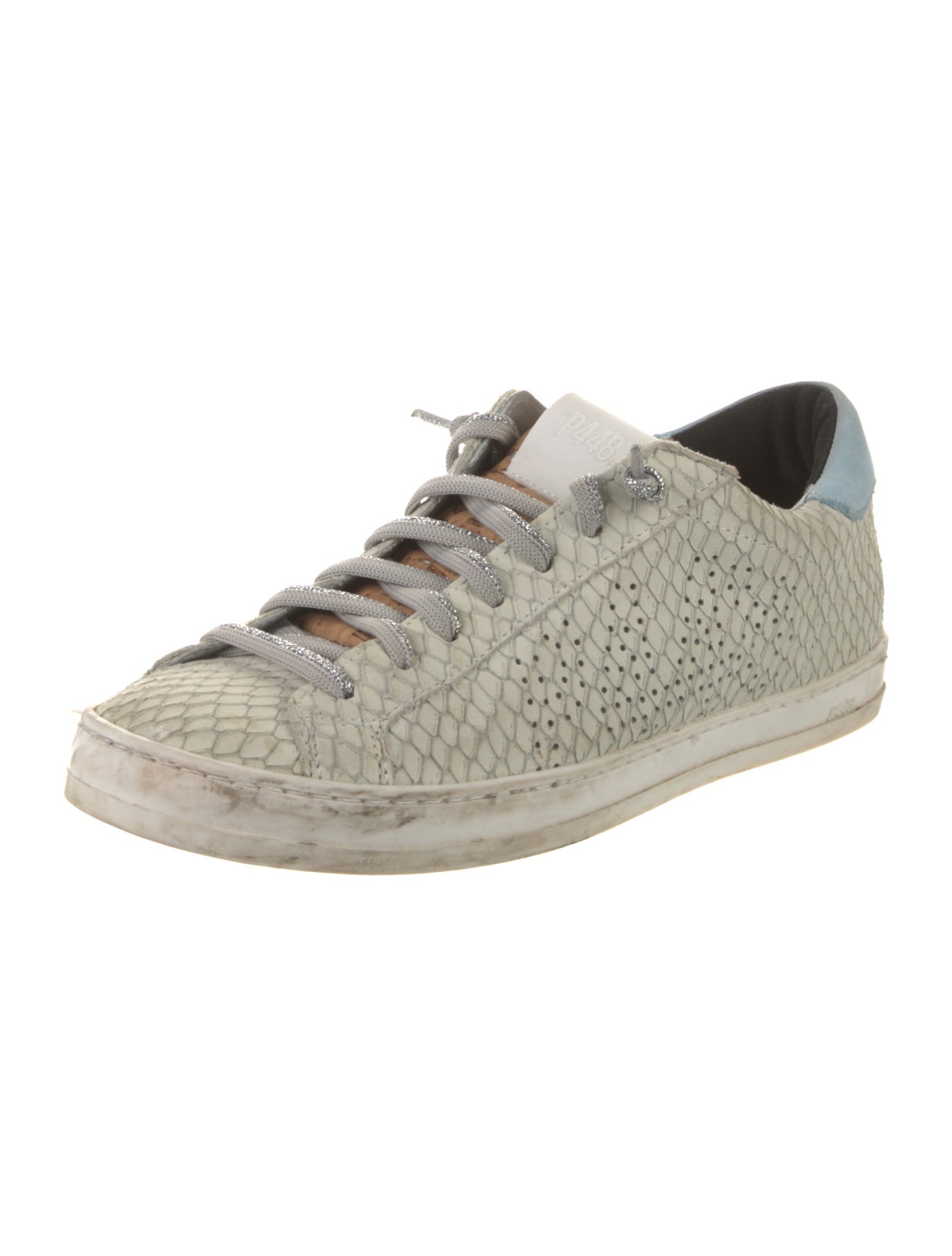 P448 Embossed Leather Glitter Accents Sneakers