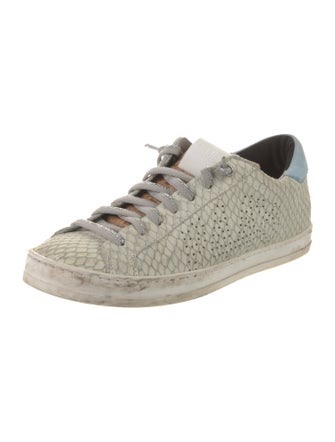 P448 Embossed Leather Glitter Accents Sneakers