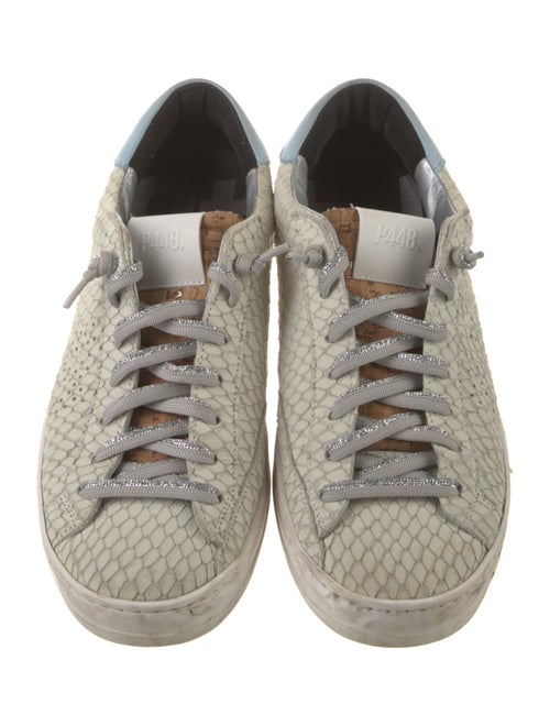 P448 Embossed Leather Glitter Accents Sneakers