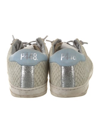 P448 Embossed Leather Glitter Accents Sneakers