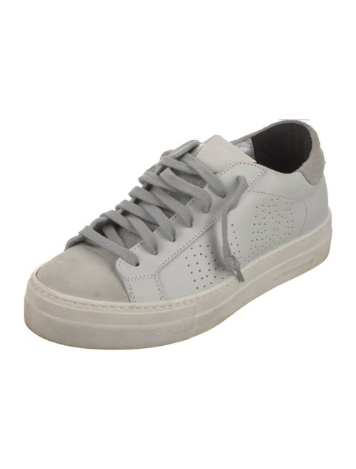 P448 Leather Colorblock Pattern Sneakers
