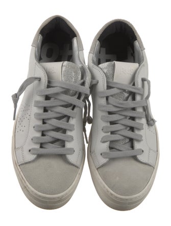 P448 Leather Colorblock Pattern Sneakers