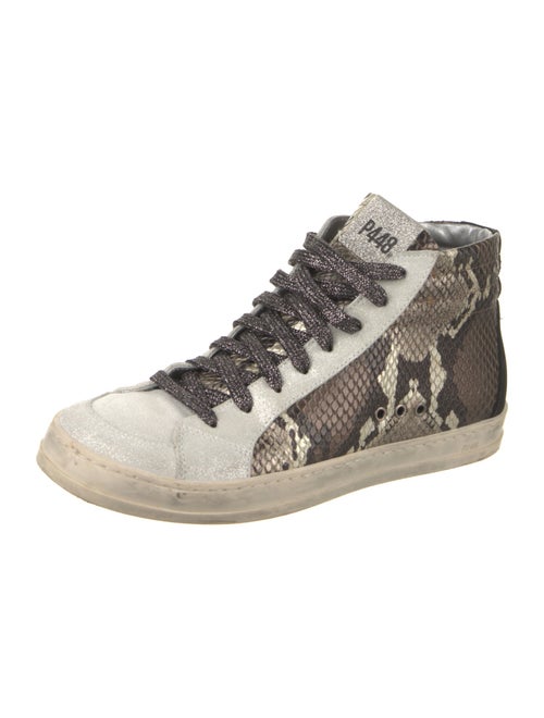 P448 Snakeskin Animal Print Sneakers