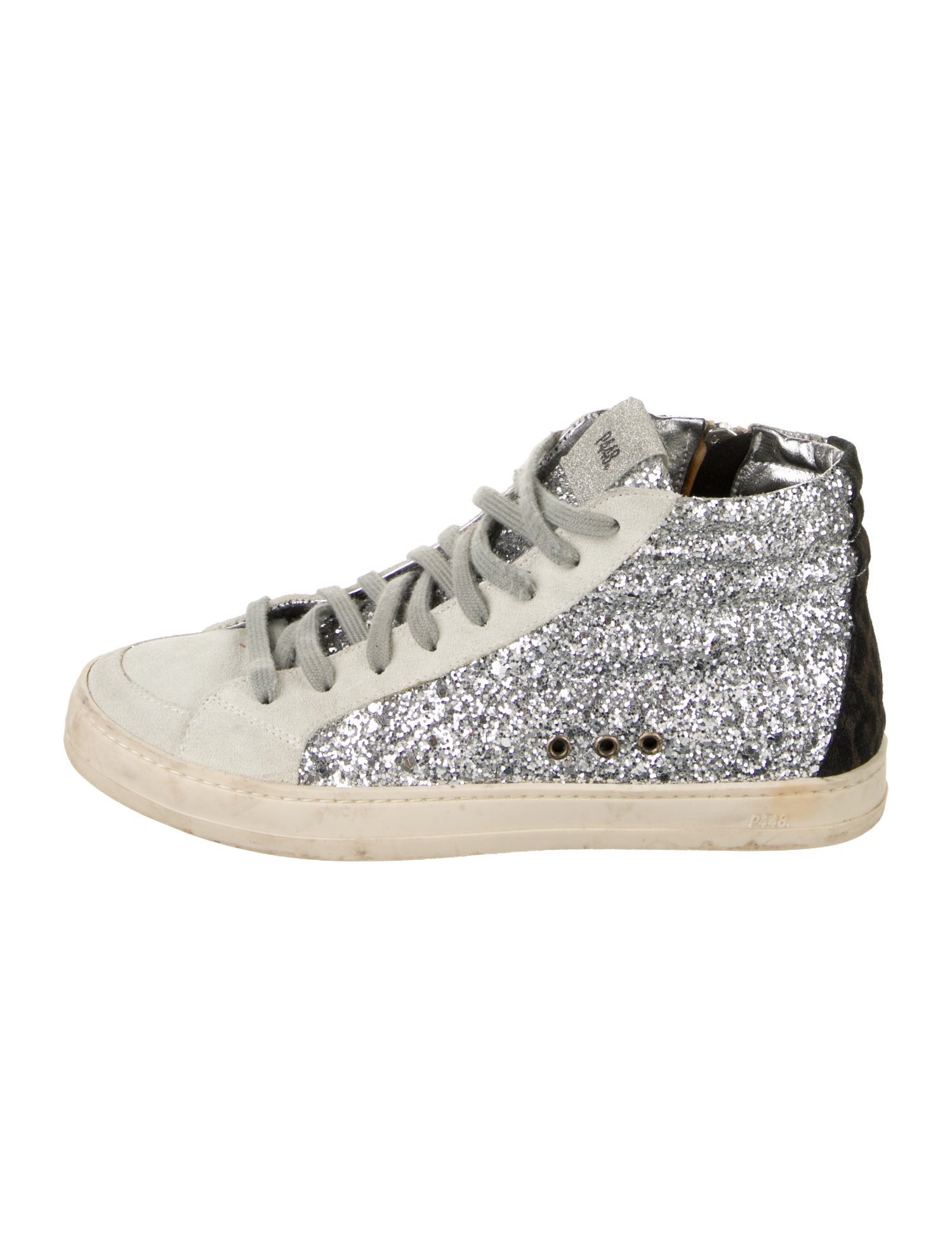 P448 Glitter Colorblock Pattern Sneakers