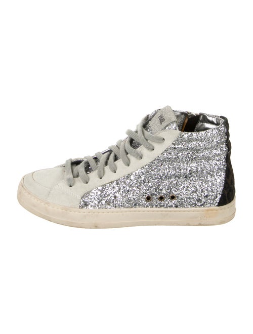 P448 Glitter Colorblock Pattern Sneakers