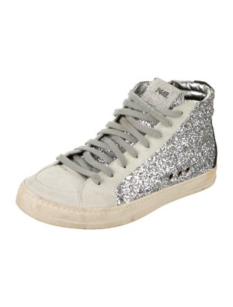 P448 Glitter Colorblock Pattern Sneakers
