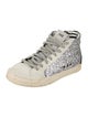 P448 Glitter Colorblock Pattern Sneakers