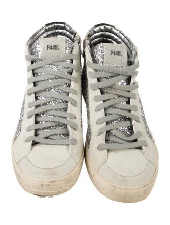 P448 Glitter Colorblock Pattern Sneakers