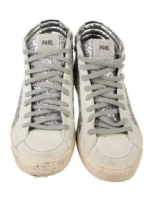 P448 Glitter Colorblock Pattern Sneakers