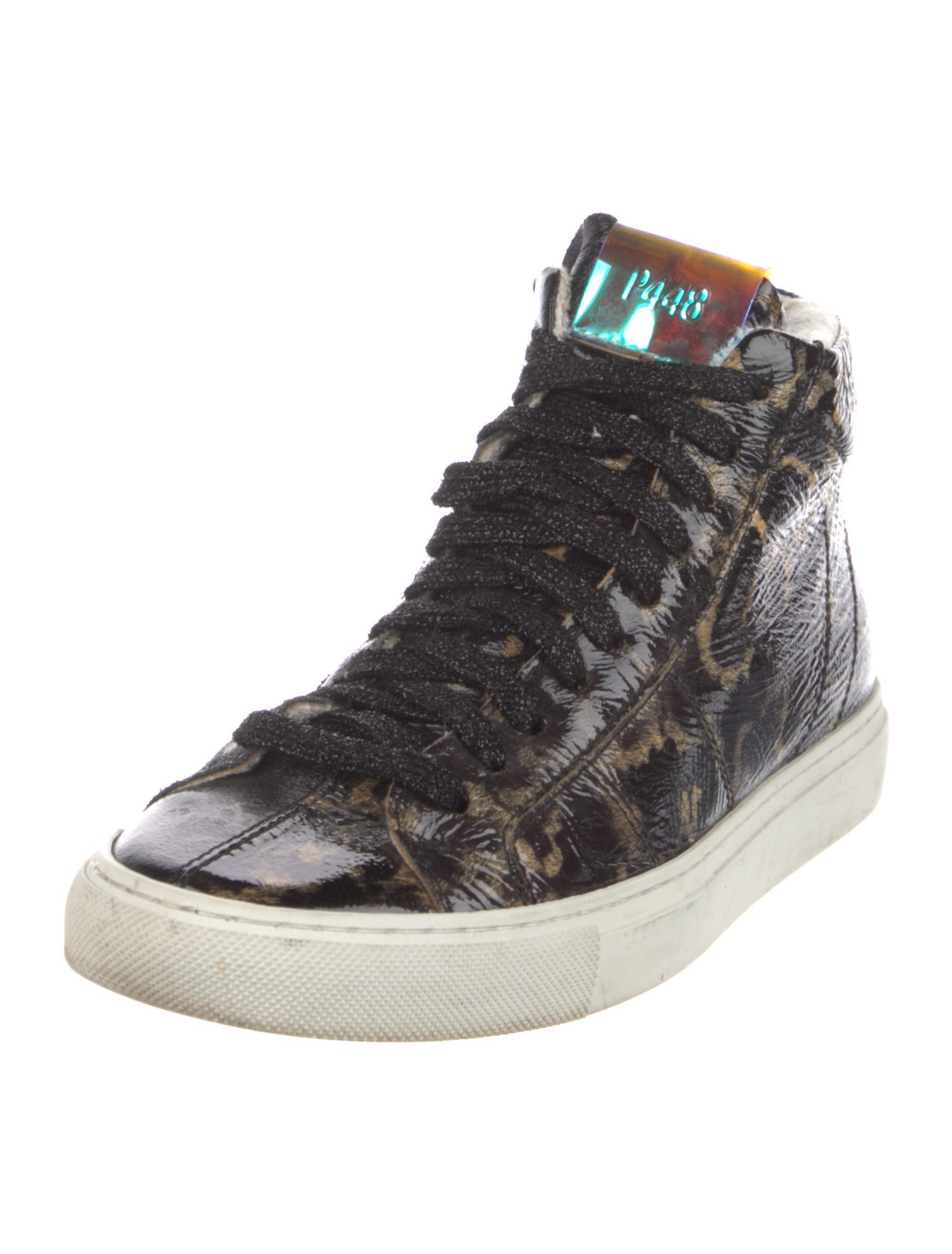 P448 Patent Leather Animal Print Sneakers