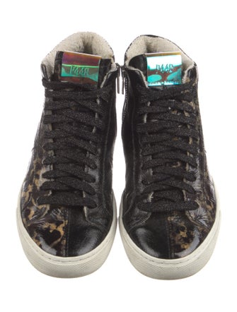 P448 Patent Leather Animal Print Sneakers