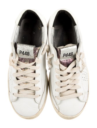 P448 Leather Lasercut Accents Sneakers