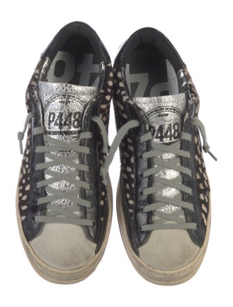 P448 Ponyhair Colorblock Pattern Sneakers