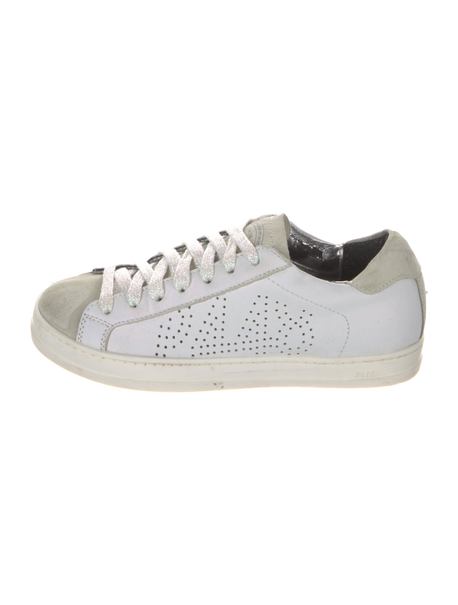 P448 Leather Colorblock Pattern Sneakers