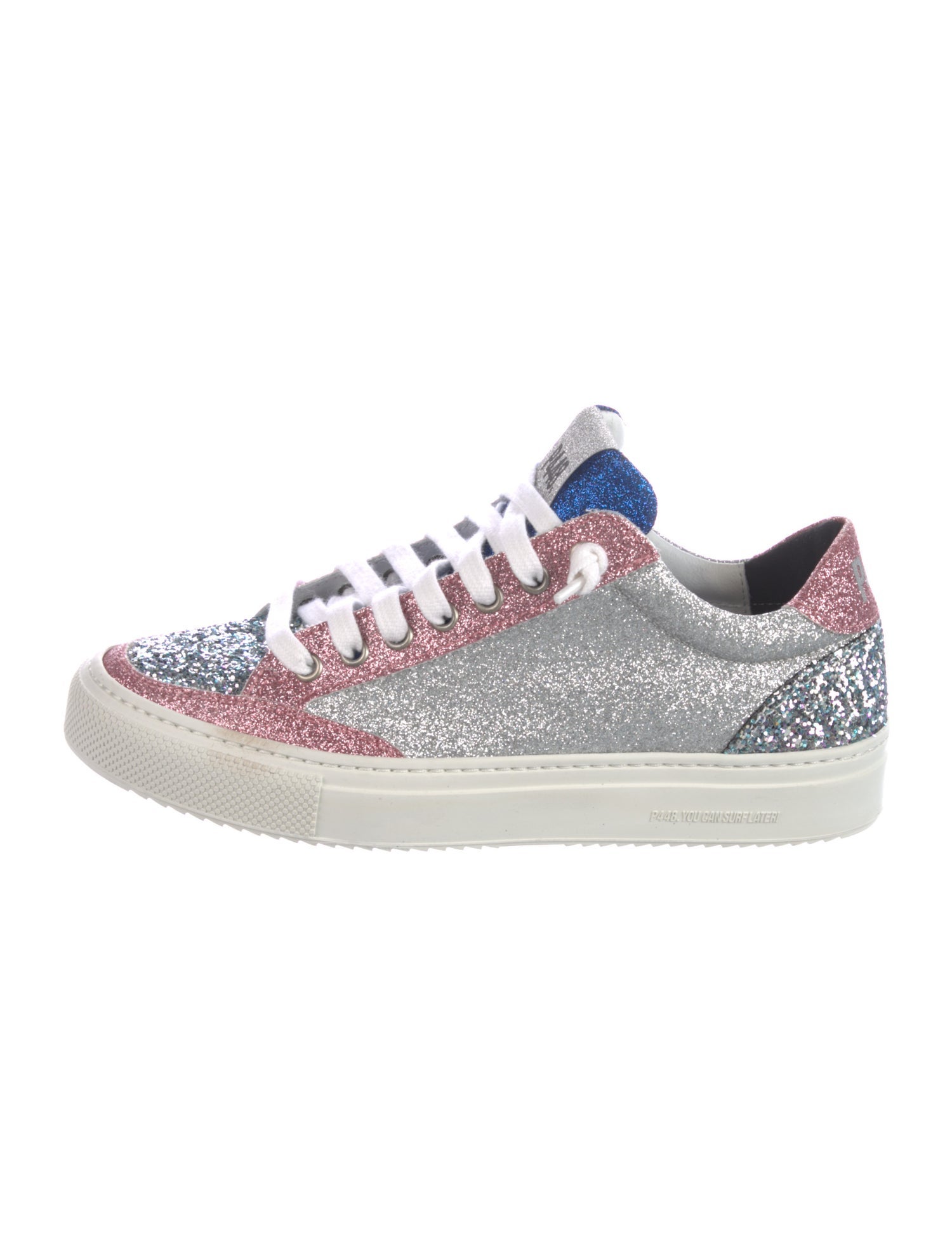 P448 Glitter Colorblock Pattern Sneakers