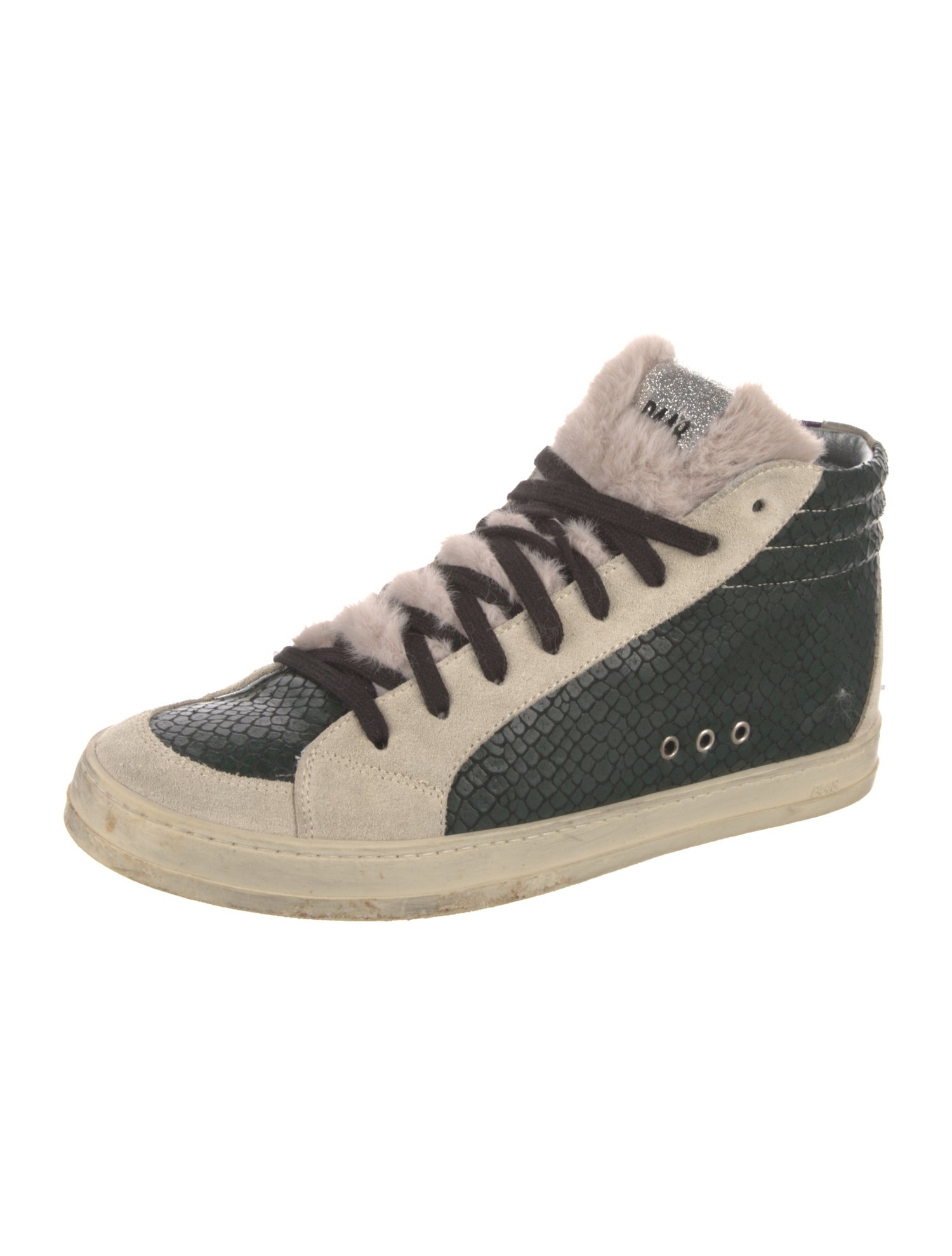 P448 Leather Colorblock Pattern Sneakers