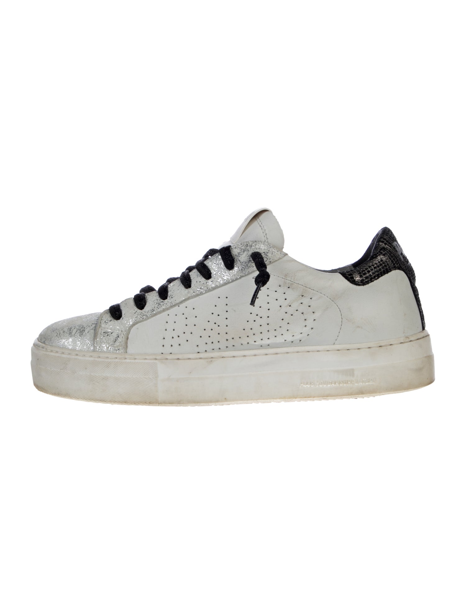P448 Leather Glitter Accents Sneakers