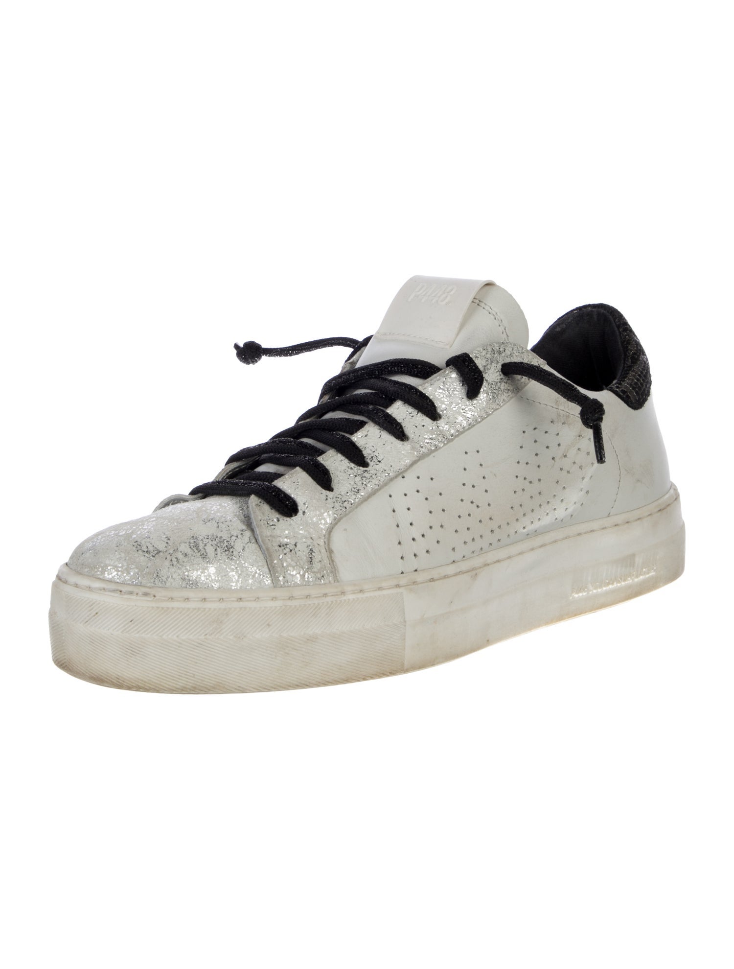 P448 Leather Glitter Accents Sneakers