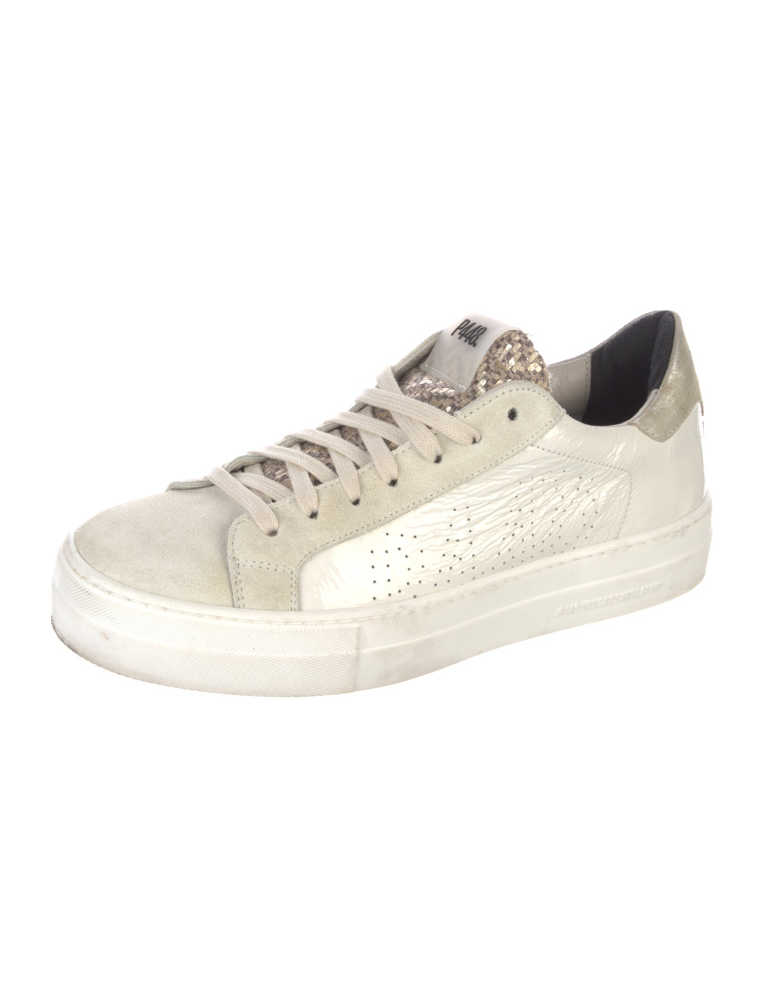 P448 Leather Glitter Accents Sneakers