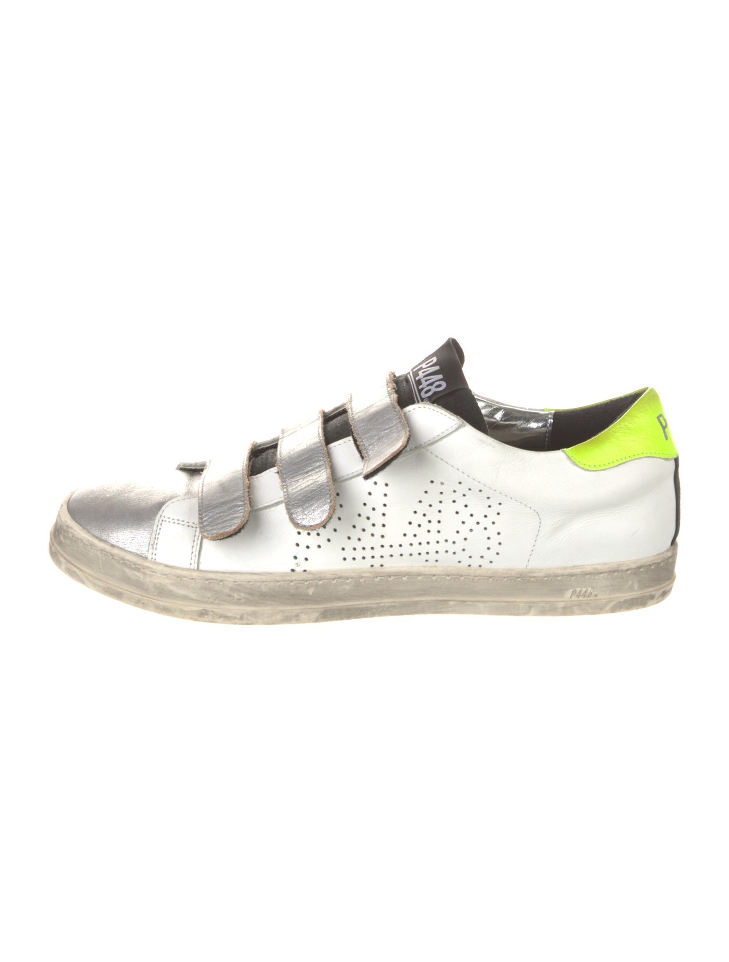 P448 Leather Colorblock Pattern Sneakers