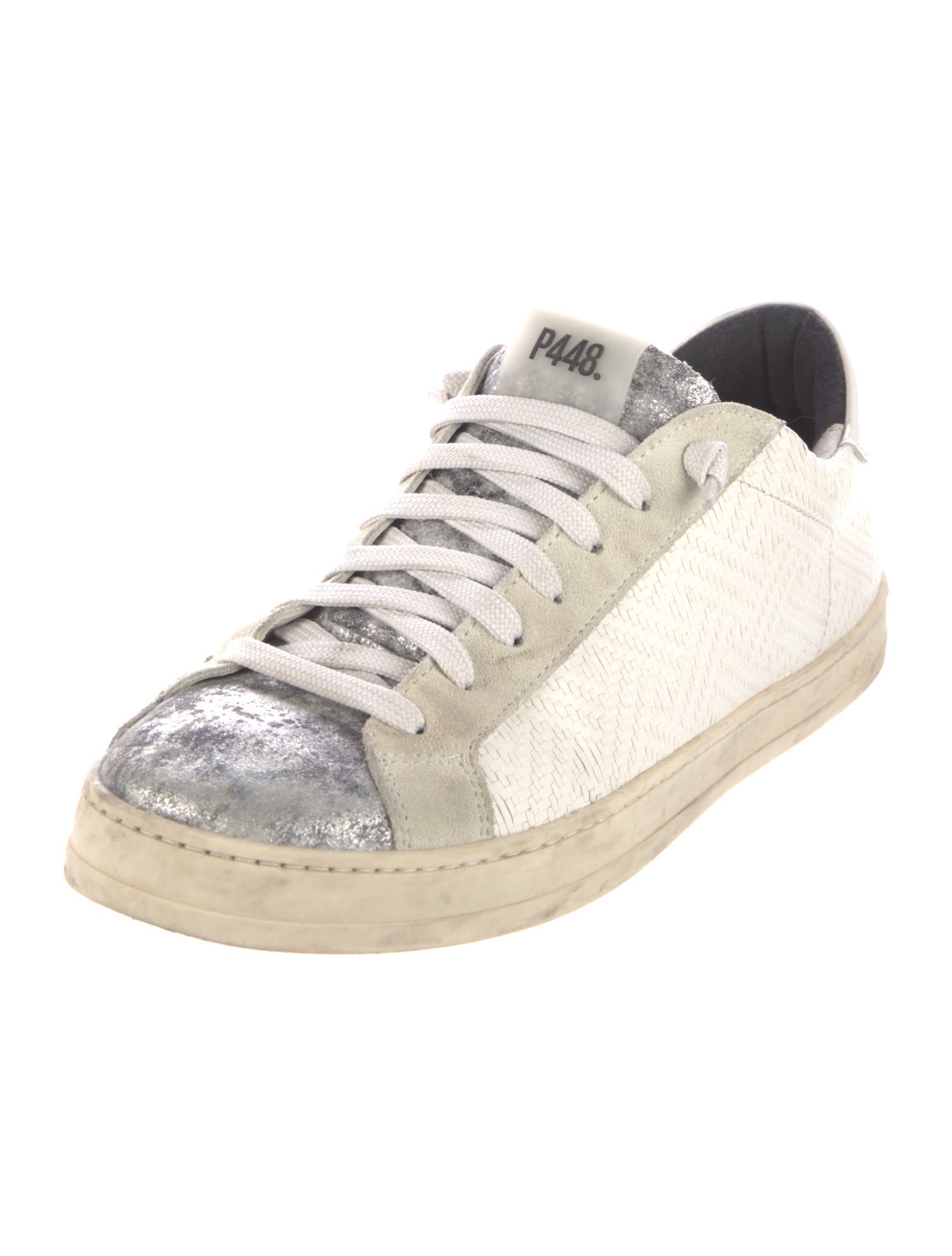 P448 Leather Glitter Accents Sneakers
